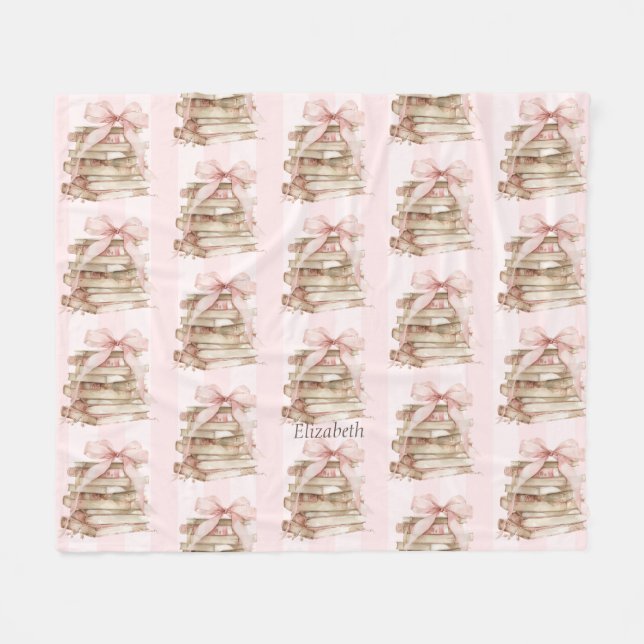 Couverture Polaire New Chapter Pink Bow Stripes  (Devant (Horizontal))