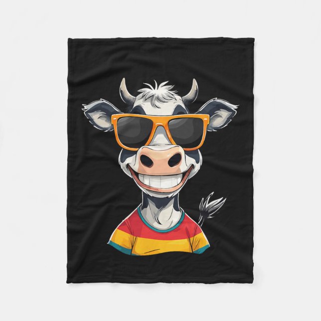 Couverture Polaire New Glarus Wi Usa Funny Cow Cartoon Design  (Devant)