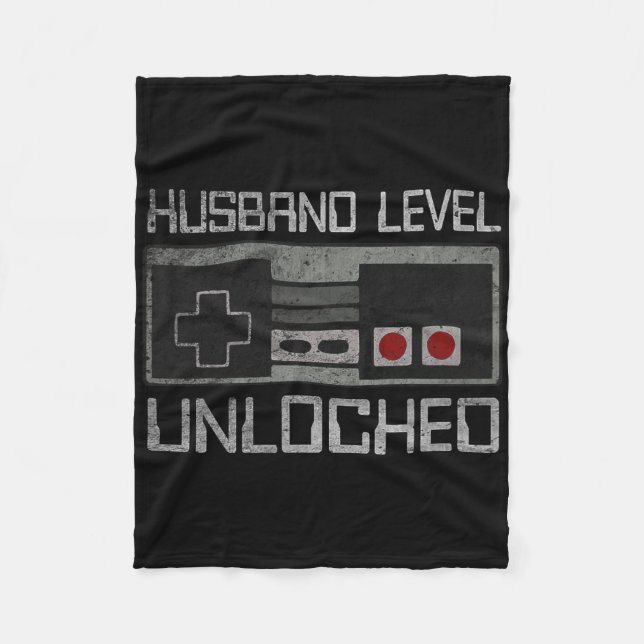 Couverture Polaire New Husband Level Unlocked Just Married Gamer Bach (Devant)