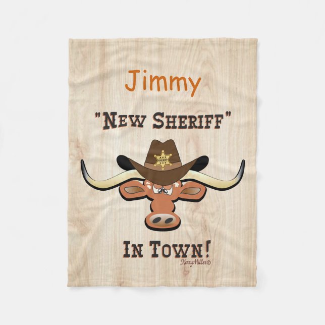 Couverture Polaire New Sheriff En Ville, Longhorn Fleece Blanket (Devant)