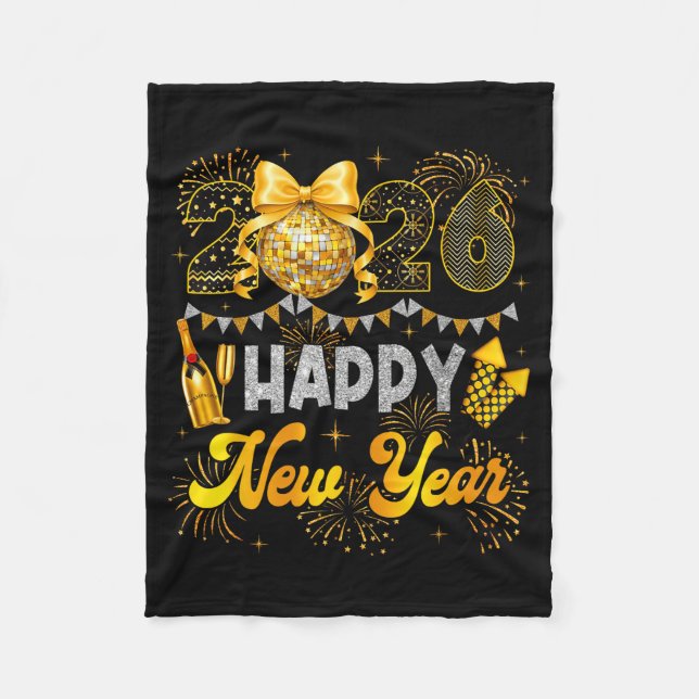 Couverture Polaire New Year 2026 Happy Party Balloon Family Matching  (Devant)
