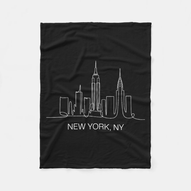 Couverture Polaire New York City Skyline Line Art Drawing Nyc Souveni (Devant)