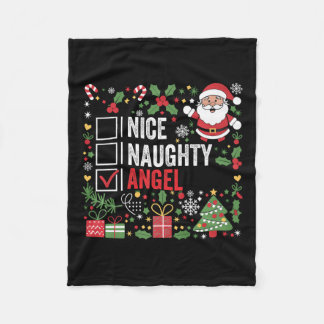 Couverture Polaire Nice Naughty Angel Funny Noël Père Noël
