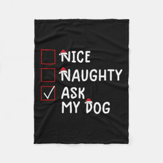 Couverture Polaire Nice Naughty Ask Chien mignon Noël