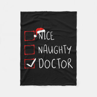 Couverture Polaire Nice Naughty Doctor Christmas List Santa Claus Phy