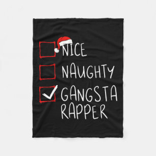 Couverture Polaire Nice Naughty Gangsta Rapper Liste de Noël Noël Noë