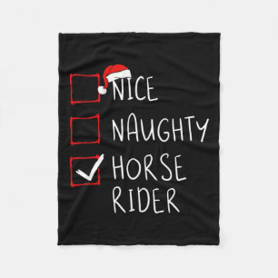Couverture Polaire Nice Naughty Horse Rider Liste Noël Père Noël Clau