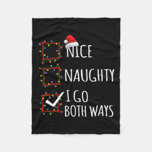 Couverture Polaire Nice Naughty I Go Les deux façons Liste de Noël Pè