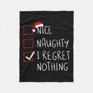 Couverture Polaire Nice Naughty I Regret Nothing Liste de Noël Père N