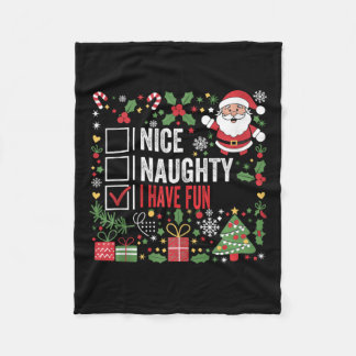 Couverture Polaire Nice Naughty J'Ai Amusé Funny Noël Père Noël Clau