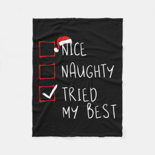 Couverture Polaire Nice Naughty J'Ai Essayé Ma Meilleure Liste De Noë