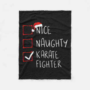 Couverture Polaire Nice Naughty Karate Fighter List Noël Père Noël C