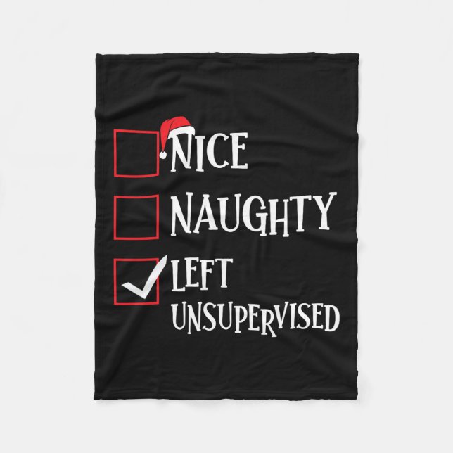 Couverture Polaire Nice Naughty Left Unsupervised Christmas List Sant (Devant)