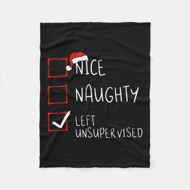 Couverture Polaire Nice Naughty Left Unsupervised Christmas List Sant (Devant)