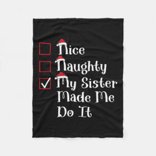 Couverture Polaire Nice Naughty Ma Soeur M'A Mal Fait Noël