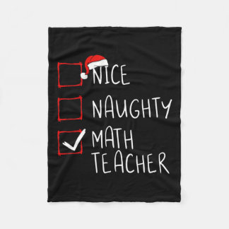 Couverture Polaire Nice Naughty Math Enseignant Liste de Noël Noël No