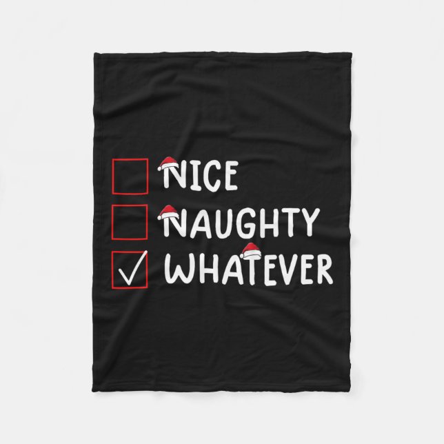 Couverture Polaire Nice Naughty Quoi que mignon Noël (Devant)