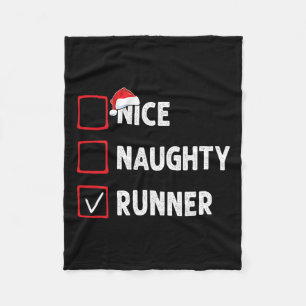 Couverture Polaire Nice Naughty Runner Coureur femmes Mens Drôle Chri