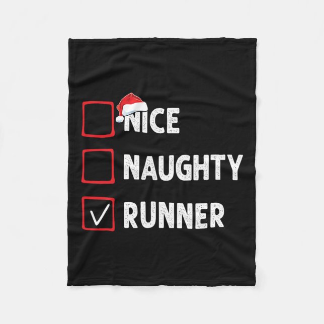 Couverture Polaire Nice Naughty Runner Coureur femmes Mens Drôle Chri (Devant)