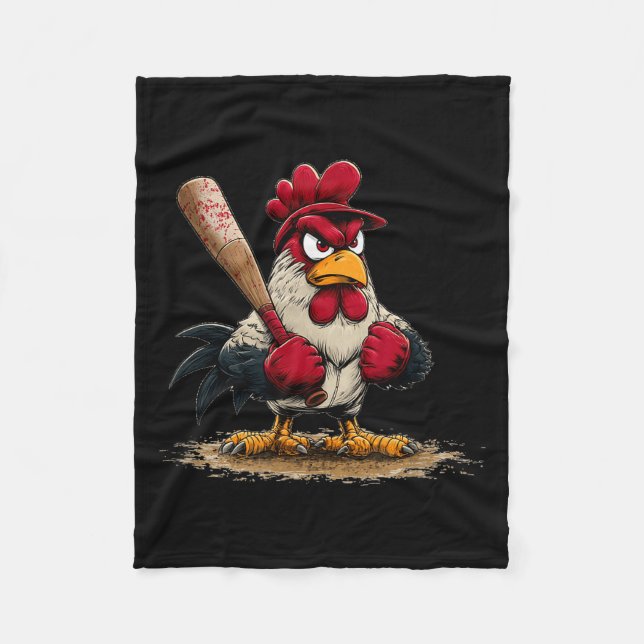 Couverture Polaire Nice Srt Rooster Look For Baseball And Bat Lovers  (Devant)