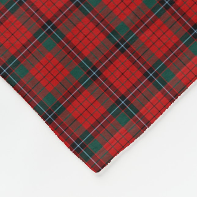 Couverture Polaire Nicolson Clan Tartan rouge, noir et vert (Coin)