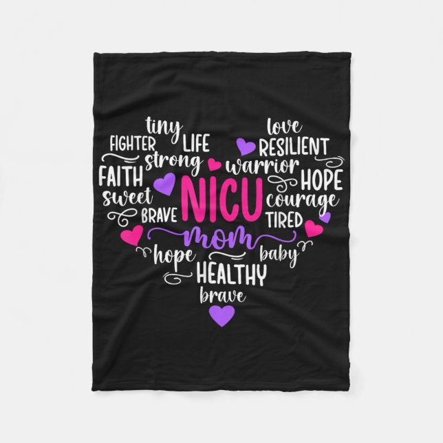 Couverture Polaire Nicu Maman Coeur Micro Preemie Baby Maman De Nicu  (Devant)