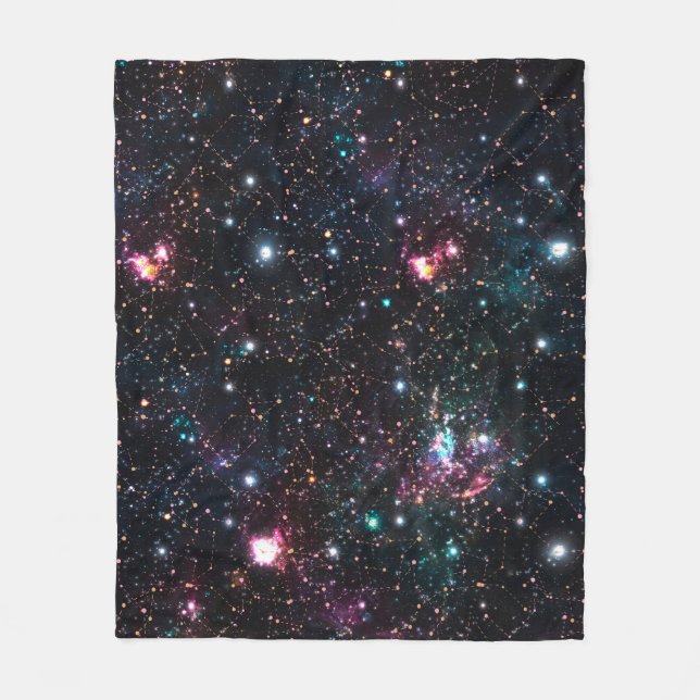 Couverture Polaire Night Galaxy Space PrintSeamless Pattern in Repeat (Devant)