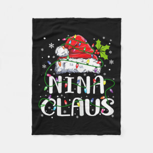 Couverture Polaire Nina Claus Noël Père Noël Famille jumelée chapeau