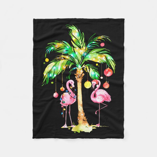 Couverture Polaire Nk Flamingo Christmas Palm Tree Trocal Xmas Holida (Devant)