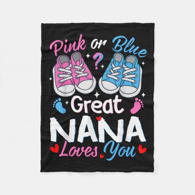 Couverture Polaire Nk Or Blue Great Nana Loves You Gender Reveal  (Devant)