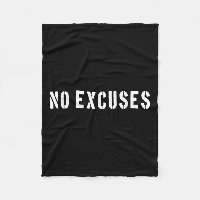 Couverture Polaire No Excuses Motivational Quote  (Devant)