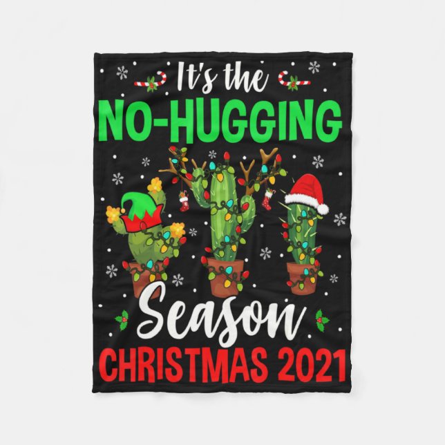 Couverture Polaire No Hugging Season Xmas 2021 Elf Reindeer Santa Ca  (Devant)