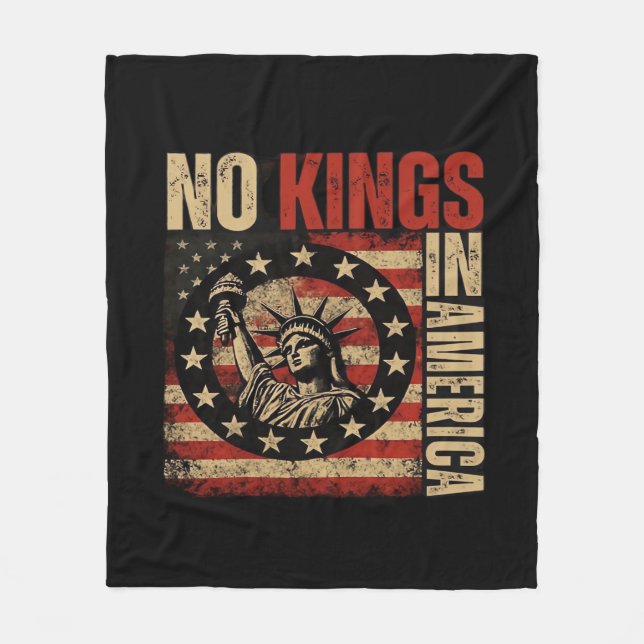 Couverture Polaire No Kings In America Patriotic Grunge Classic Vinta (Devant)