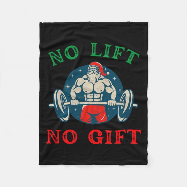Couverture Polaire No Lift No Gift Funny Workout Santa Christmas Gym  (Devant)