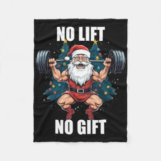 Couverture Polaire No Lift No Gift Santa Claus Christmas Gym Bodybuil