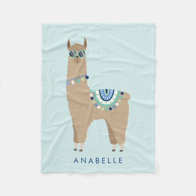Couverture Polaire No Prob - Llama - Enfants personnalisés (Devant)