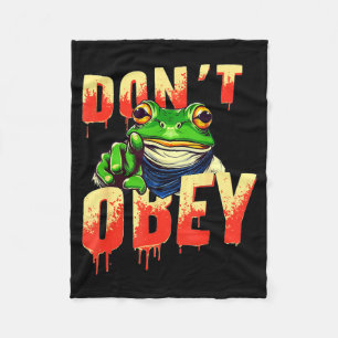 Couverture Polaire N'obéissez pas Rtland Vintage Drôle de Grenouille
