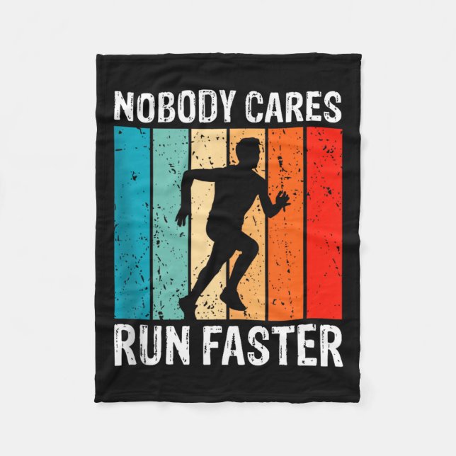 Couverture Polaire Nobody Cares Run Faster Funny Sarcastic Runner Quo (Devant)