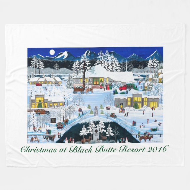 Couverture Polaire Noël à Black Butte Resort Fleece Blanket (Devant (Horizontal))