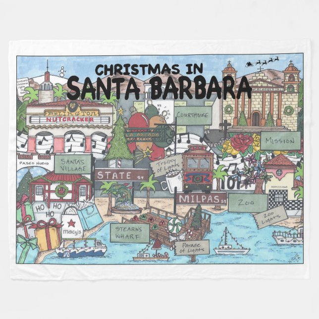 Couverture Polaire Noël à Père Noël Barbara (Devant (Horizontal))