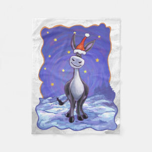 Couverture Polaire Noël aux ânes