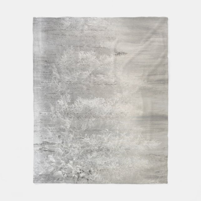 Couverture Polaire Noël blanc et huile d'olive (Devant)