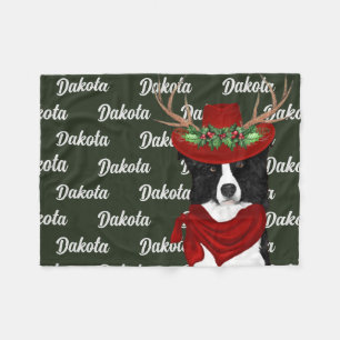 Couverture Polaire Noël Collie de la frontière occidentale avec le no