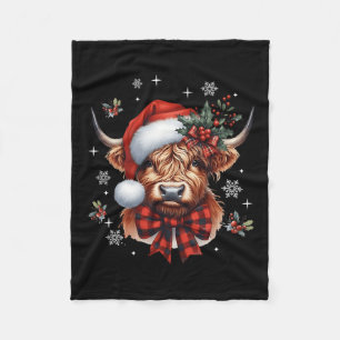Couverture Polaire Noël Coquette Highland Cow Cute Moo Cow Noël