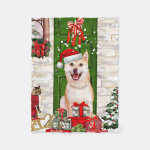 Couverture Polaire Noël de Chien Shiba Inu