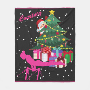 Couverture Polaire Noël de gymnaste : Père Noël Me Apportez Gymnastiq