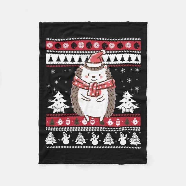 Couverture Polaire Noël de Hérisson (Devant)