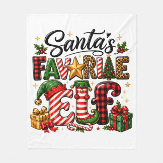 Couverture Polaire Noël de l'elfe préféré du Père Noël