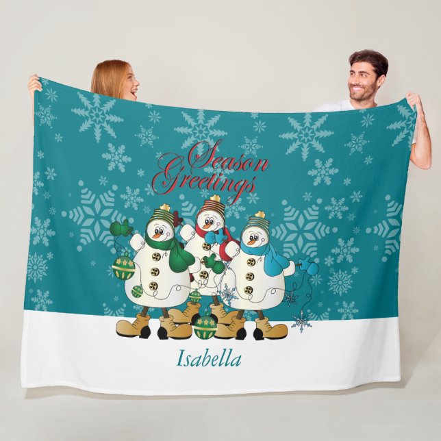 Couverture Polaire Noël des amis | de bonhommes de neige de (En situation)