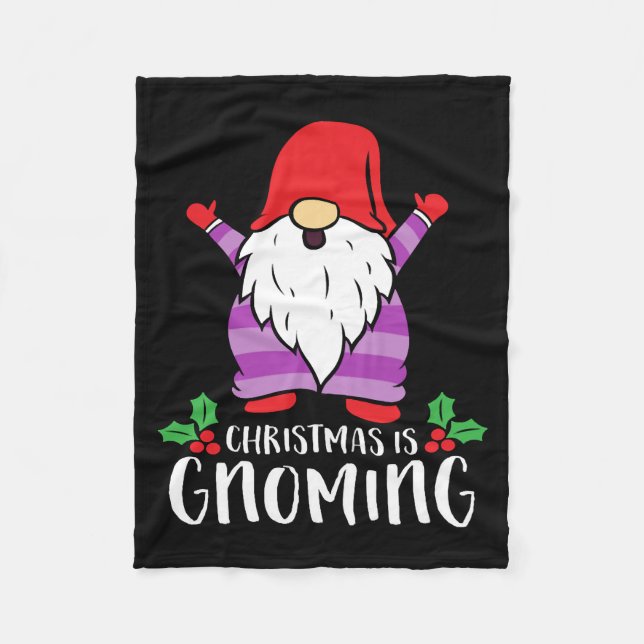 Couverture Polaire Noël Drôle Gnomes (Devant)